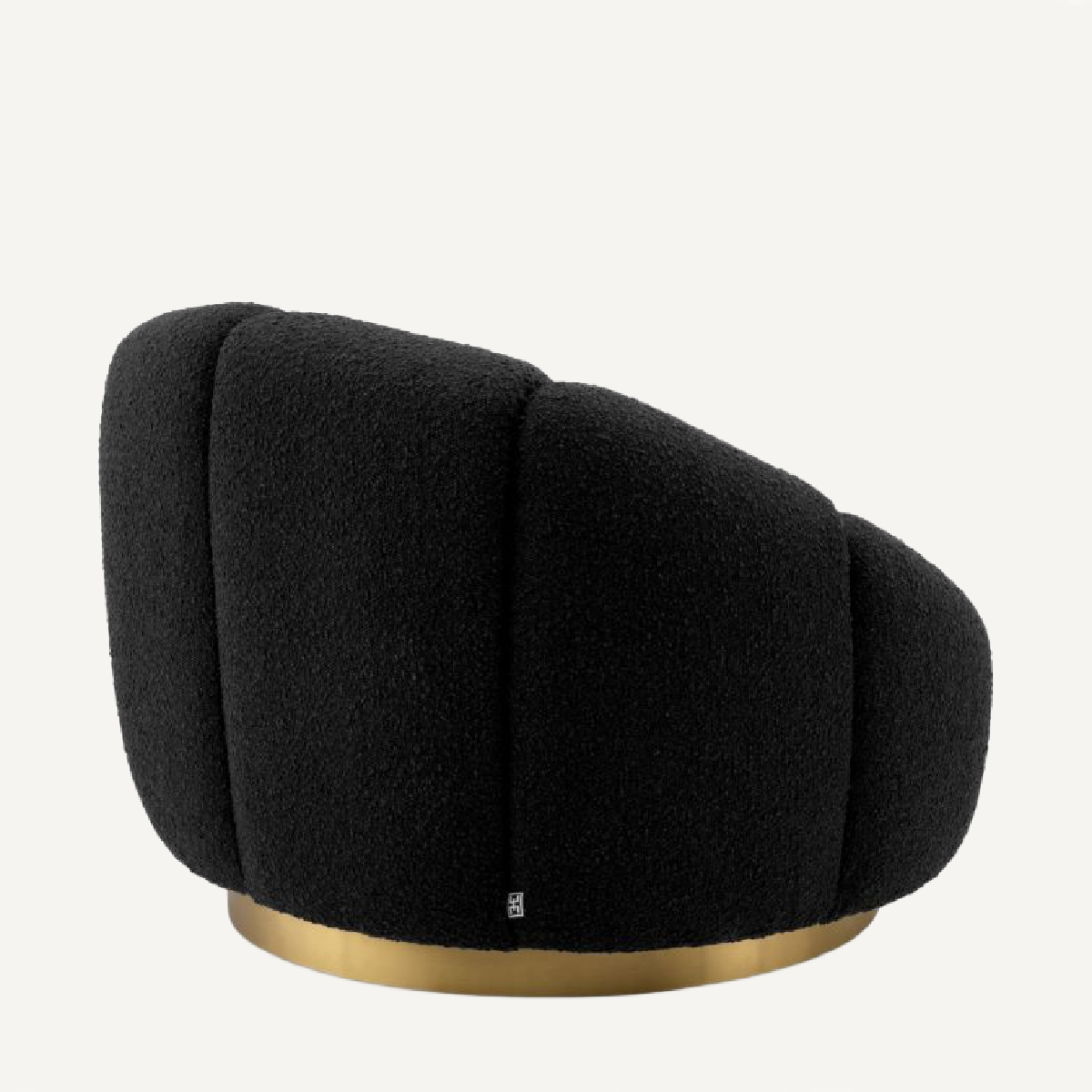 Fauteuil pivotant bouclé noir