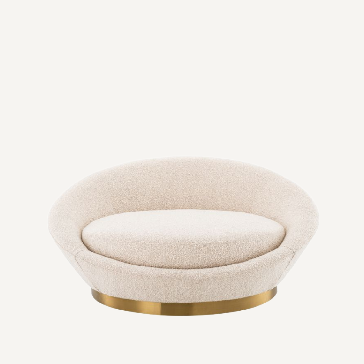 Canapé rond bouclé crème