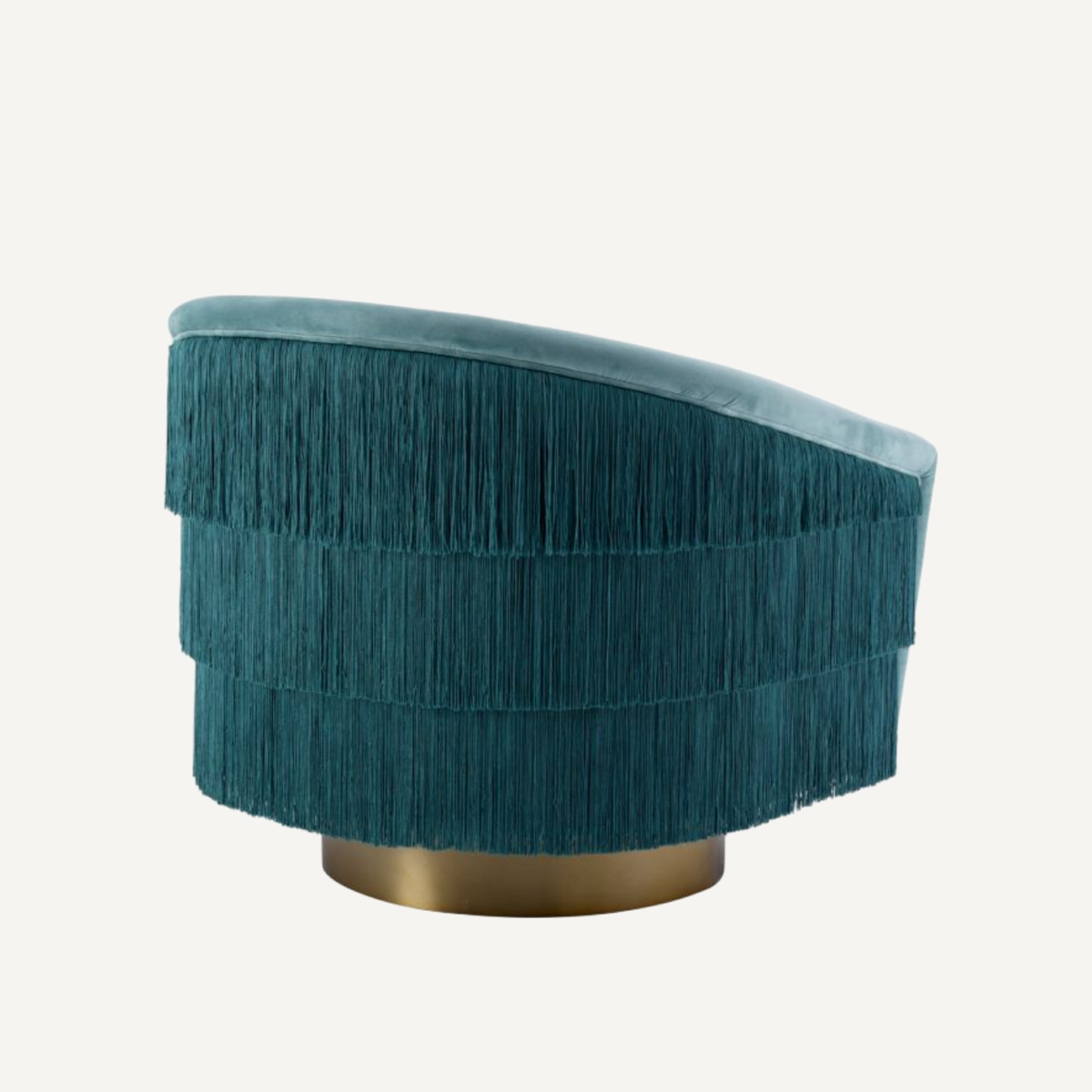 Fauteuil pivotant en velours bleu Vante