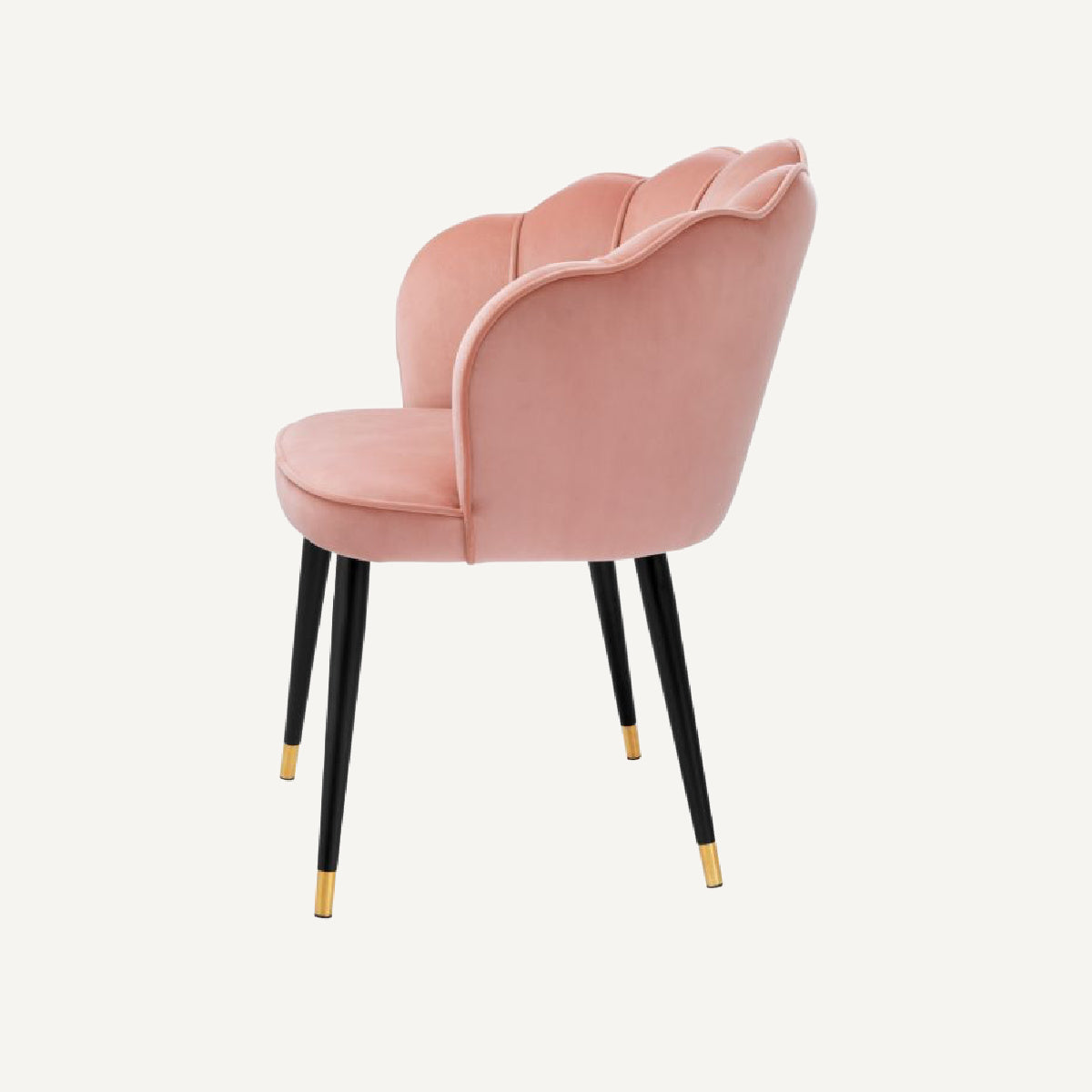 Chaise de salle à manger en velours rose