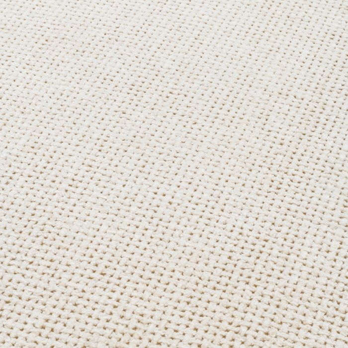 Fauteuil long en tissu blanc cassé