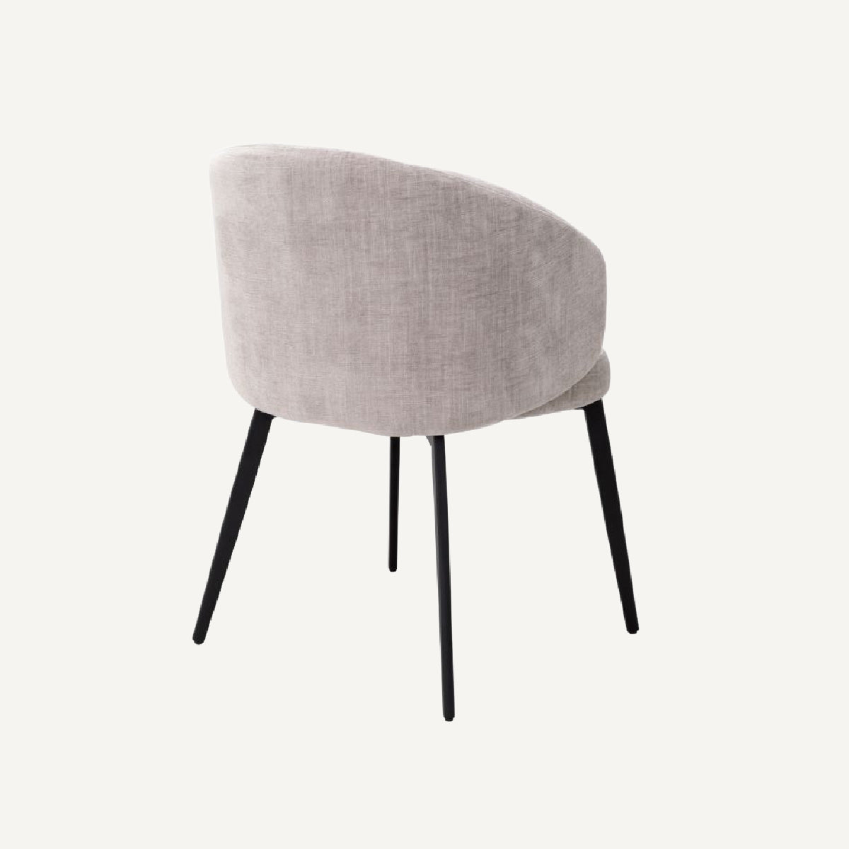 Chaise de salle à manger avec accoudoirs en tissu gris (lot de 2)
