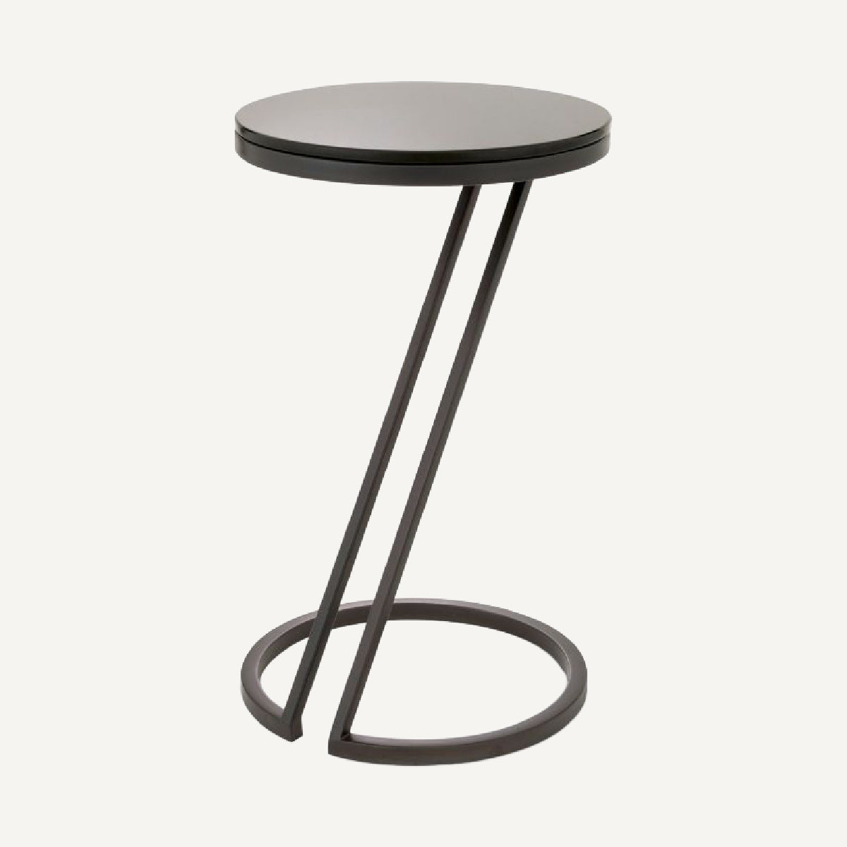 Table d'appoint en bronze et verre fumé