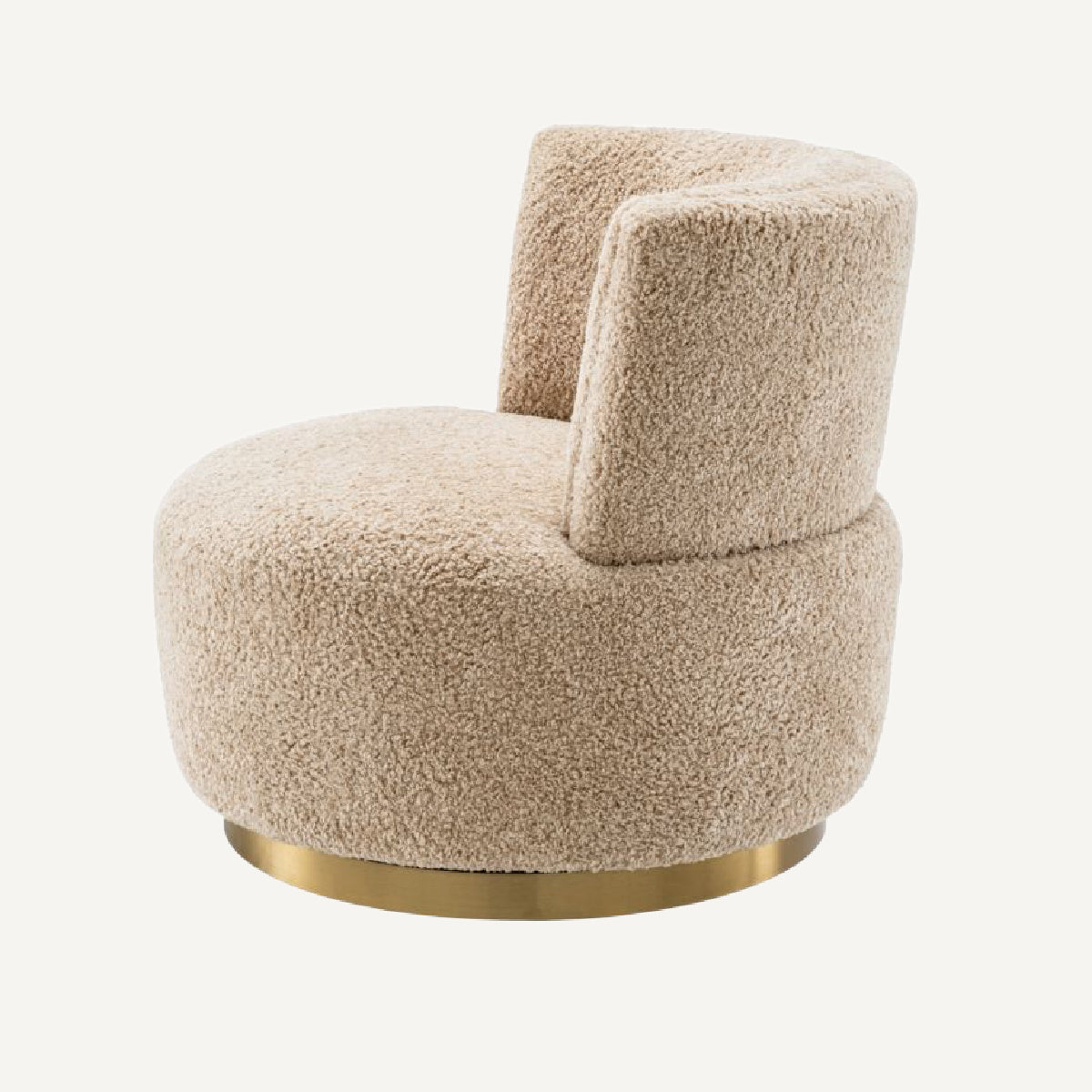 Fauteuil pivotant molletonné beige