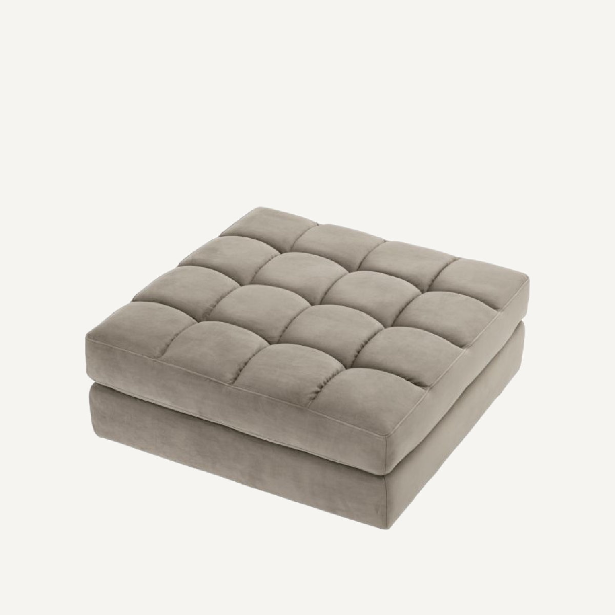 Pouf modulable en velours greige