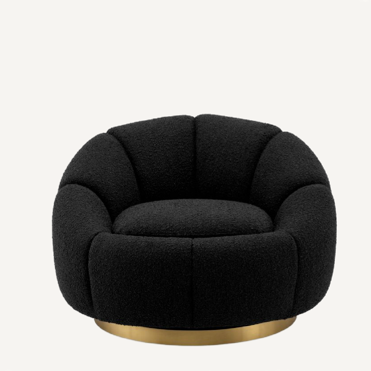 Fauteuil pivotant bouclé noir