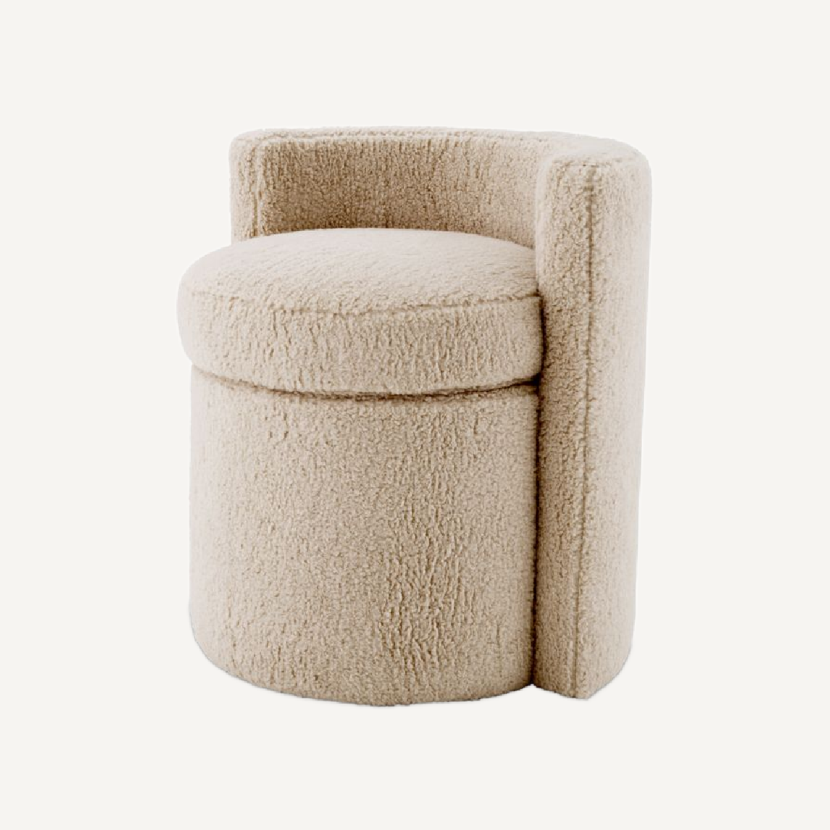 Tabouret molletonné crème