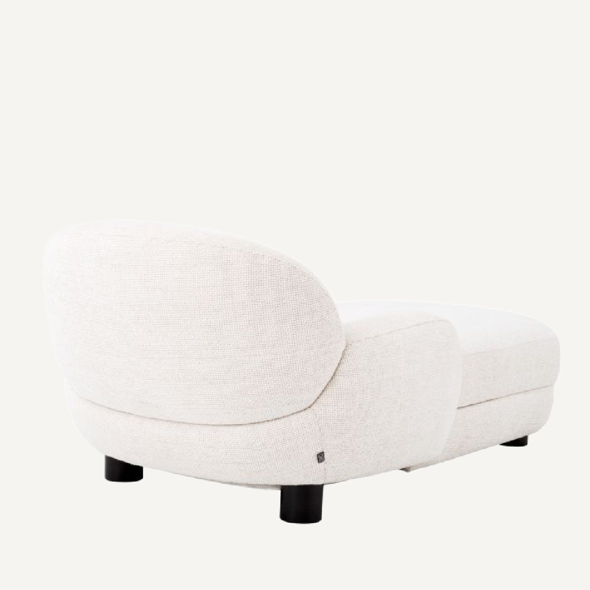 Fauteuil long en tissu blanc cassé