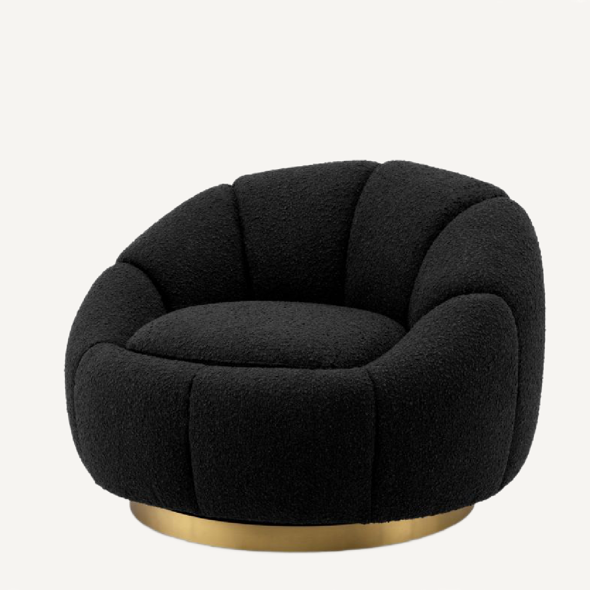 Fauteuil pivotant bouclé noir