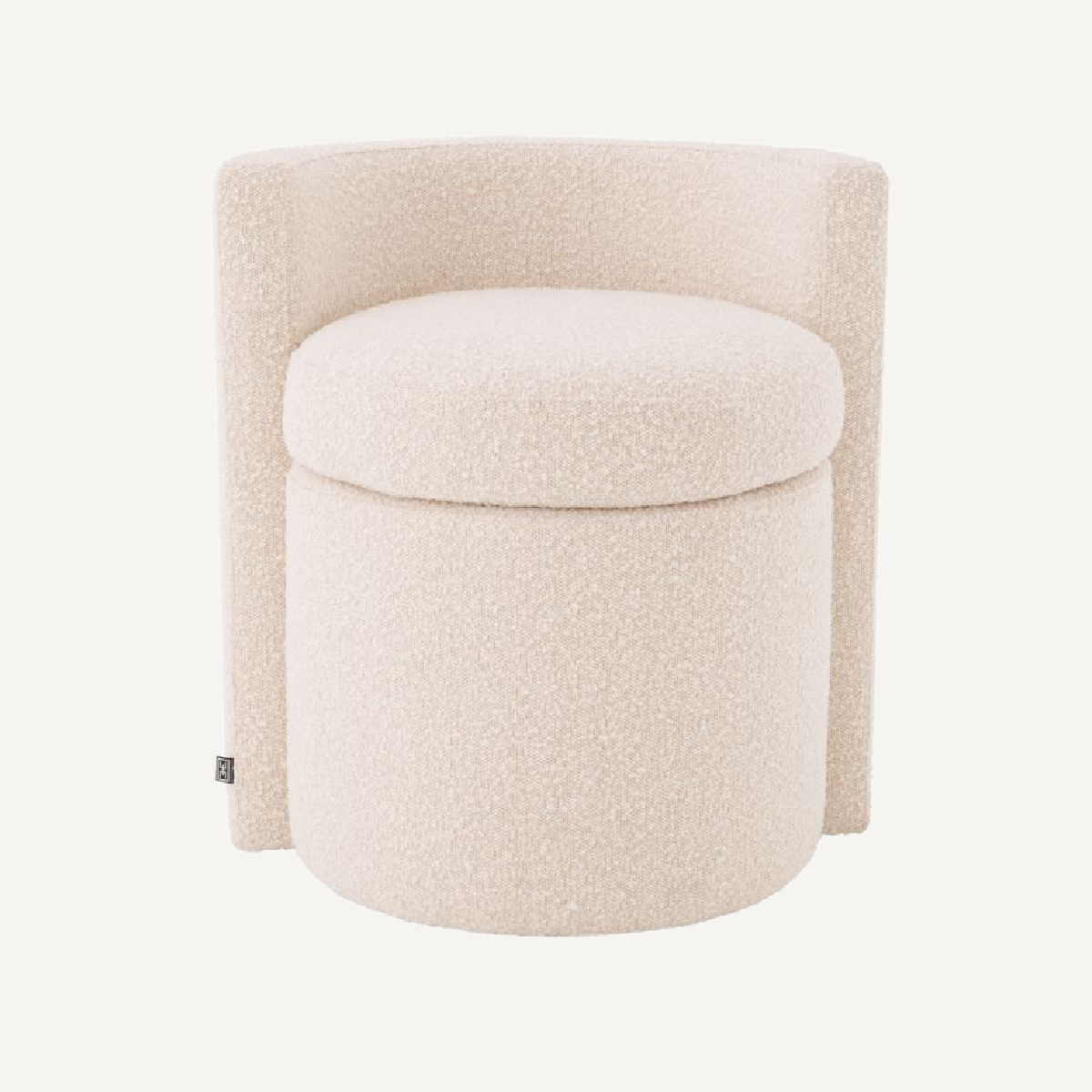 Tabouret bouclé crème