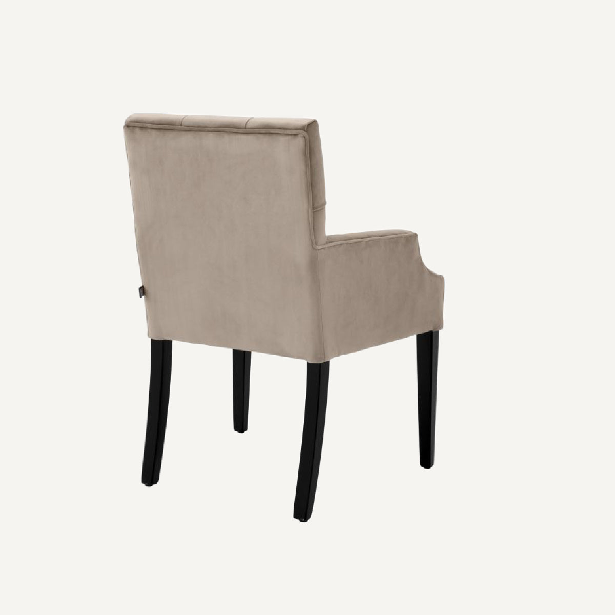Chaise de salle à manger avec accoudoirs en velours greige