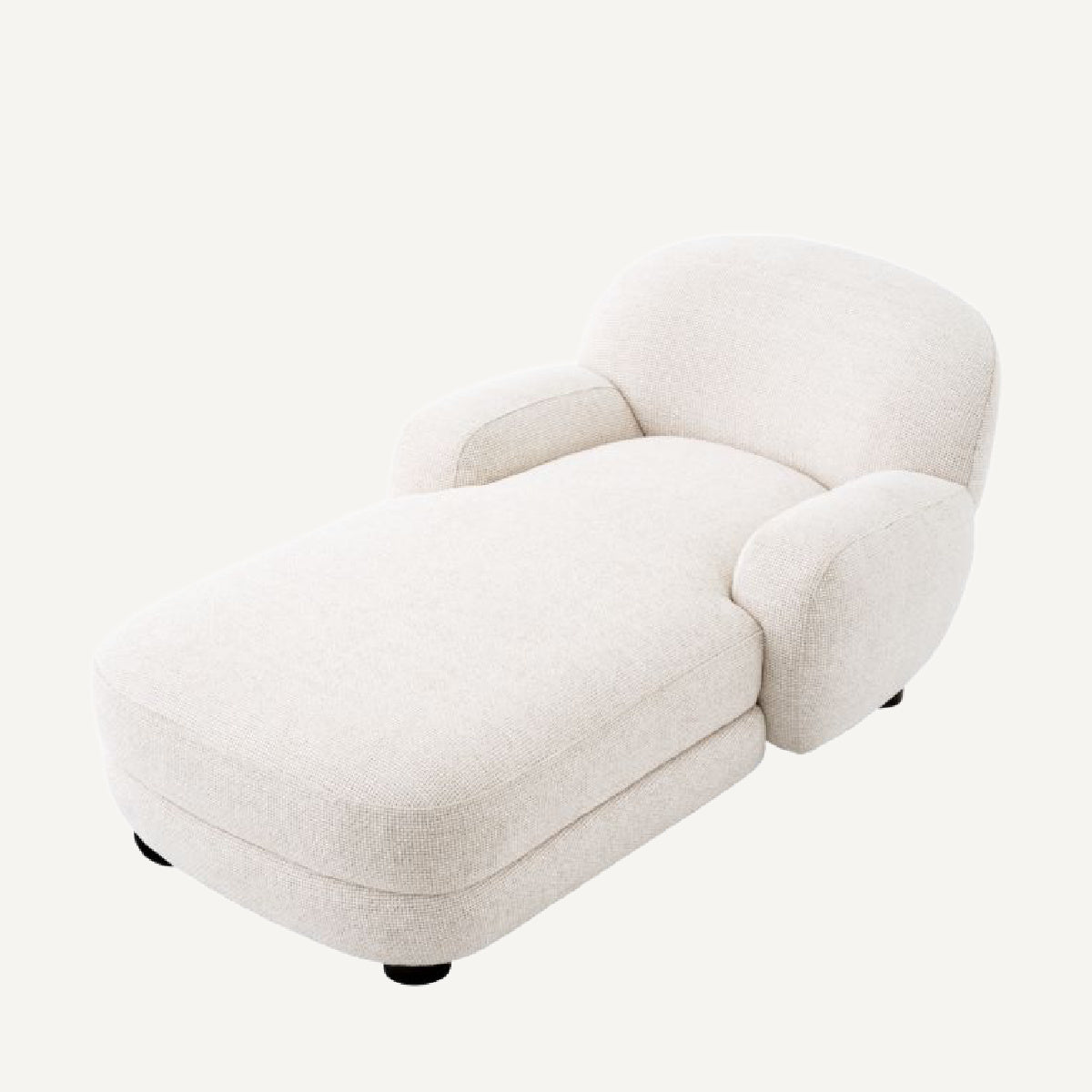 Fauteuil long en tissu blanc cassé
