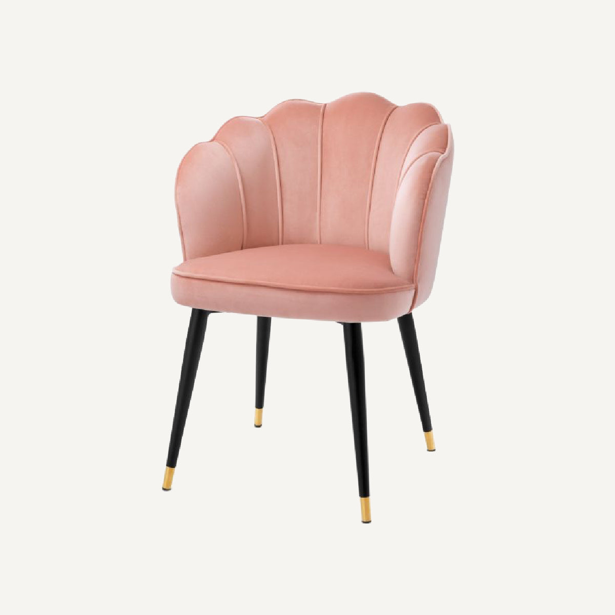 Chaise de salle à manger en velours rose