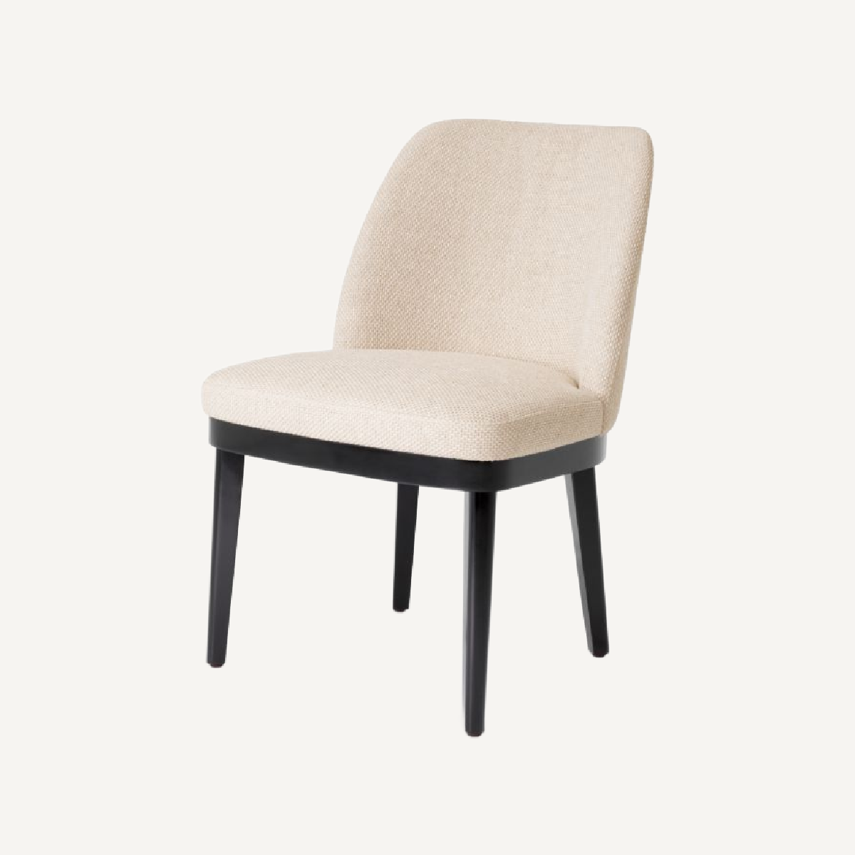 Chaise de salle à manger en tissu blanc écru