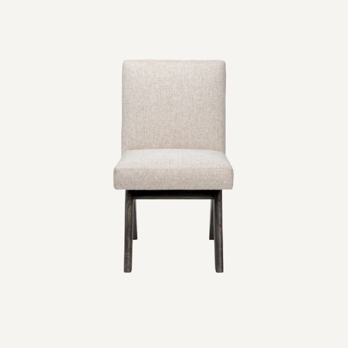 Chaise de salle à manger en tissu blanc écru