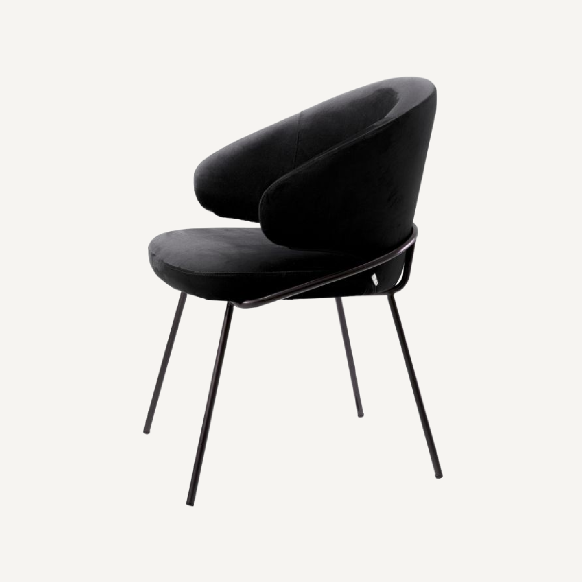 Chaise de salle à manger en veloirs noir