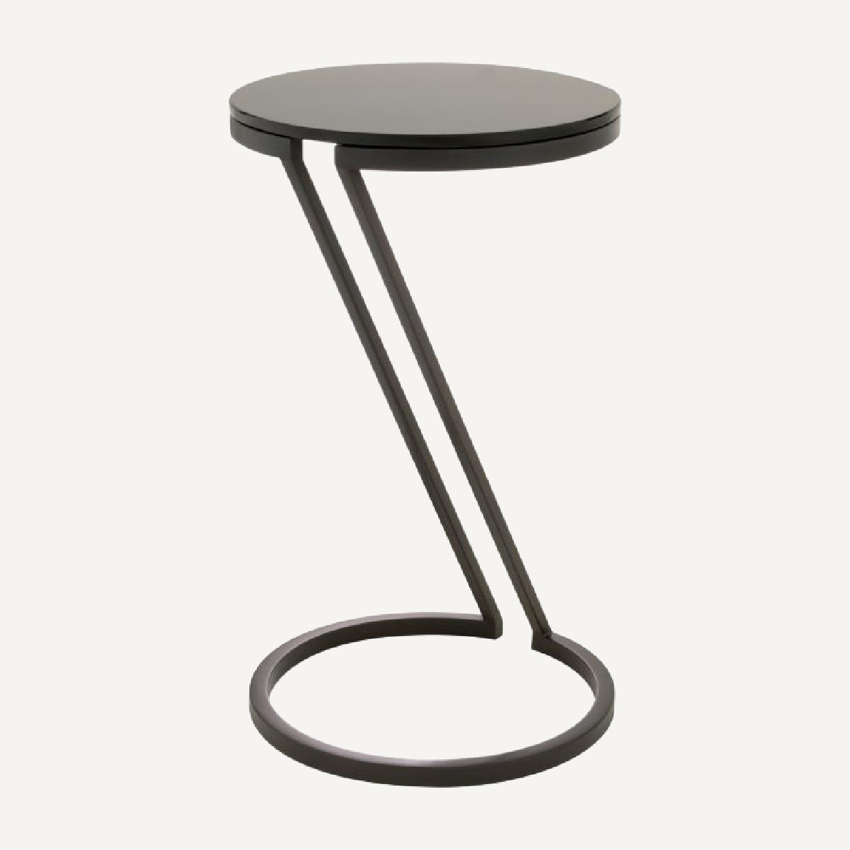 Table d'appoint en bronze et verre fumé