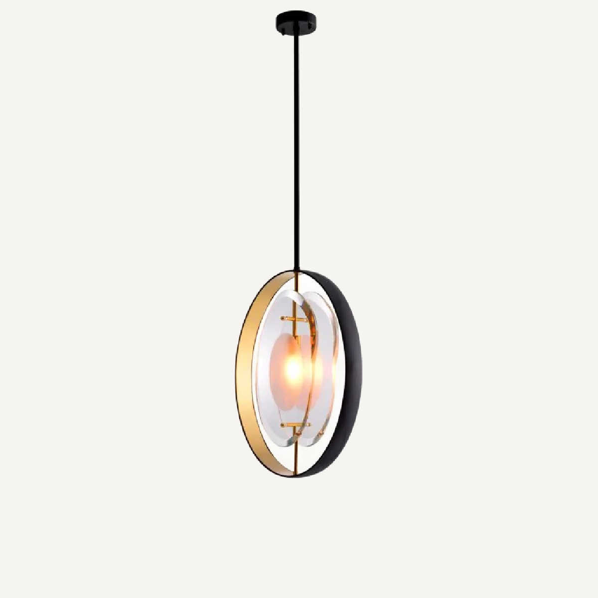 Lustre en bronze et en verre satiné