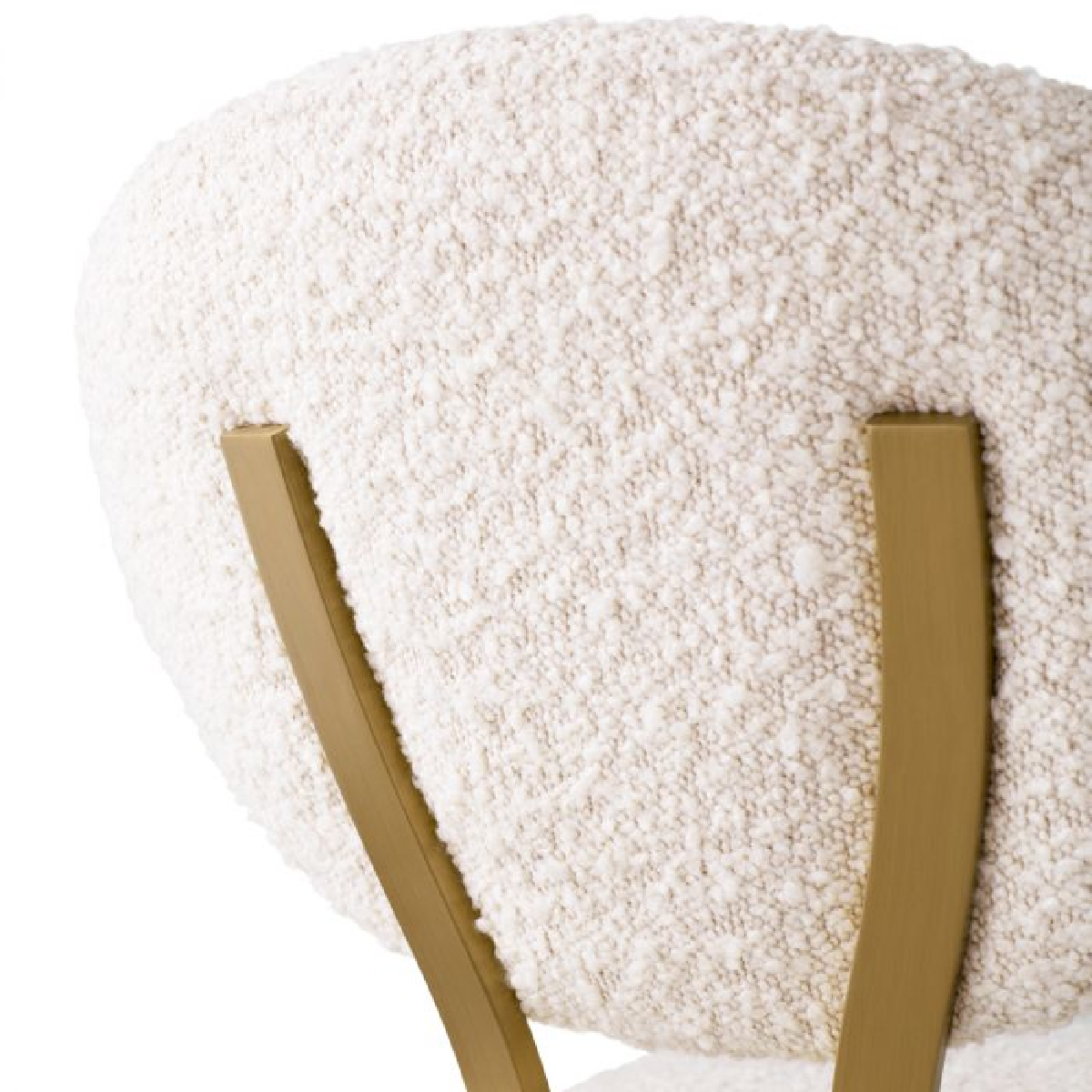 Chaise de comptoir dorée bouclé crème
