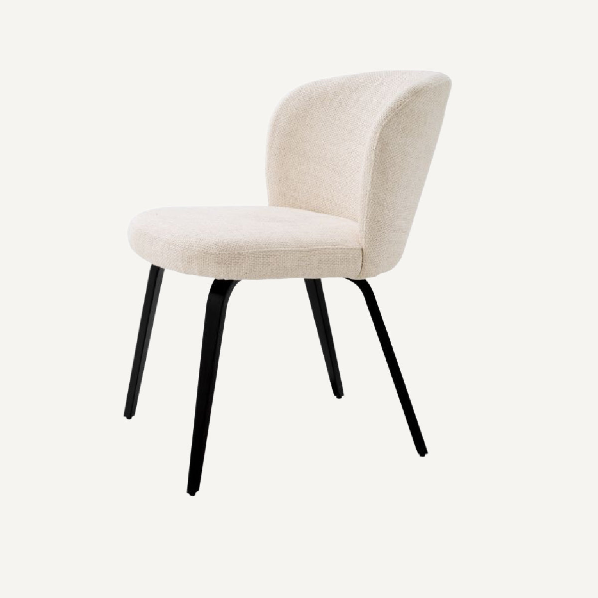 Chaise de salle à manger en tissu blanc écru