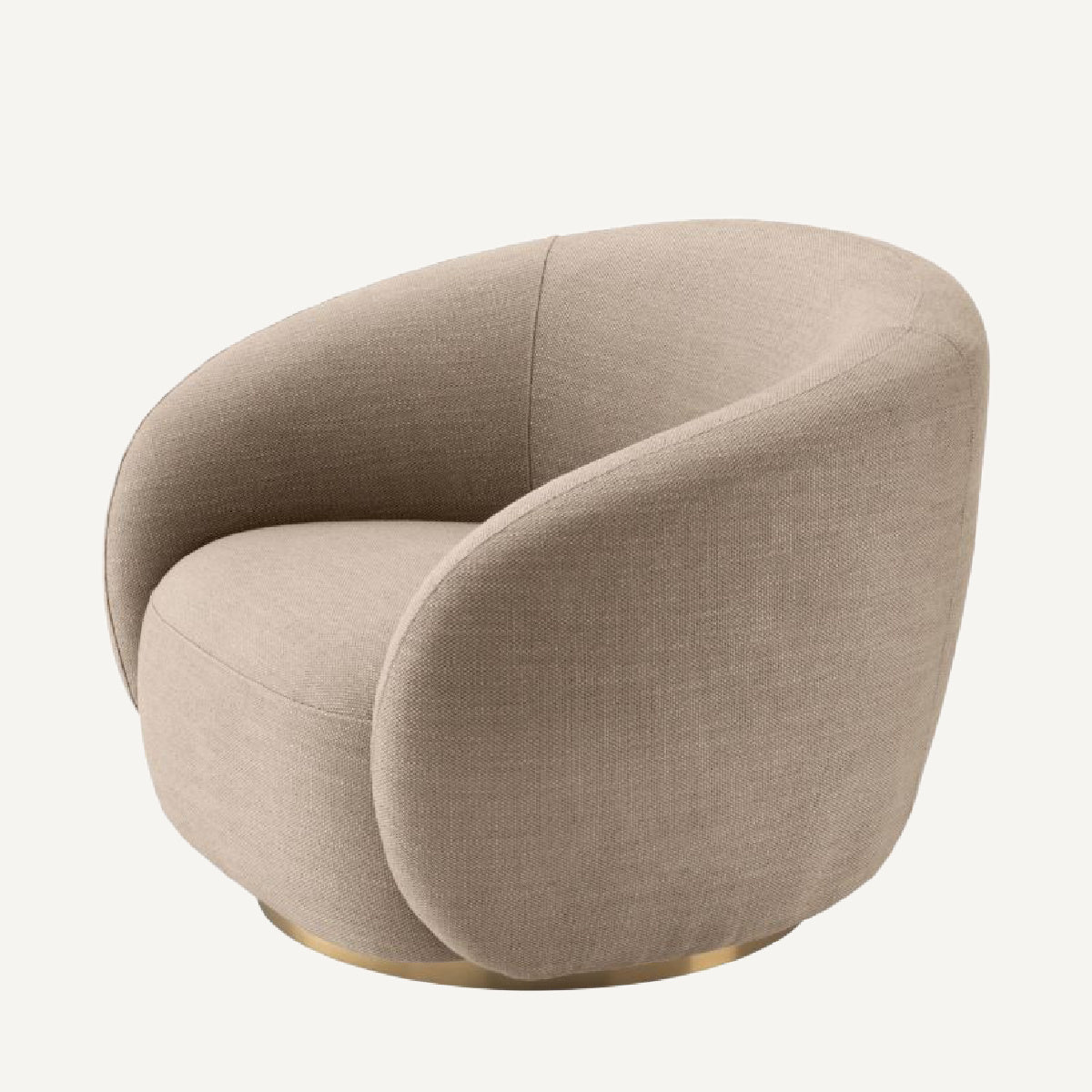 Fauteuil pivotant en tissu sable