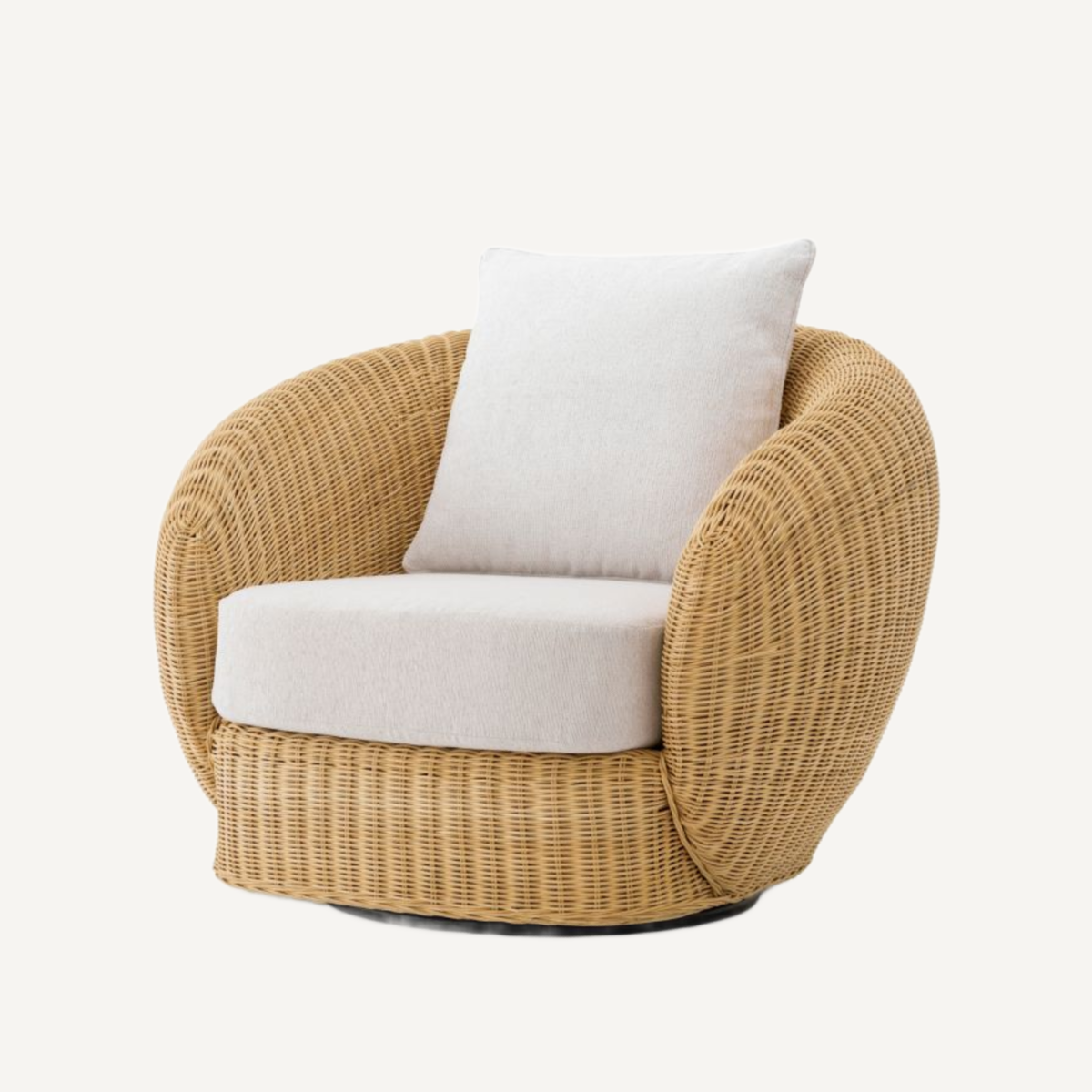 Fauteuil pivotant en rotin