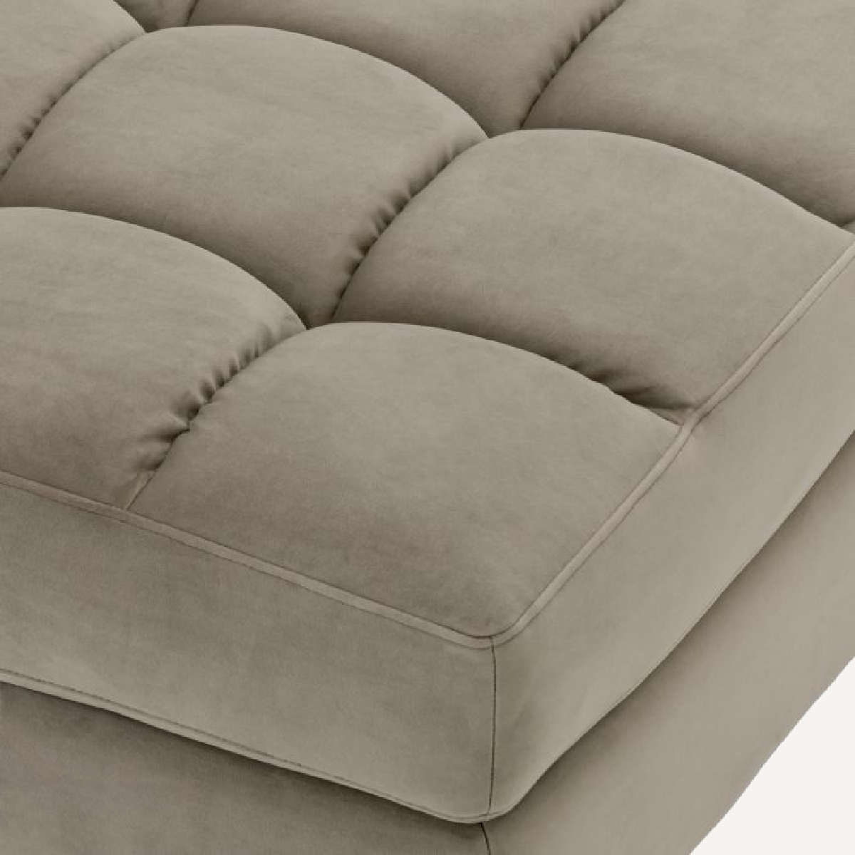 Pouf modulable en velours greige