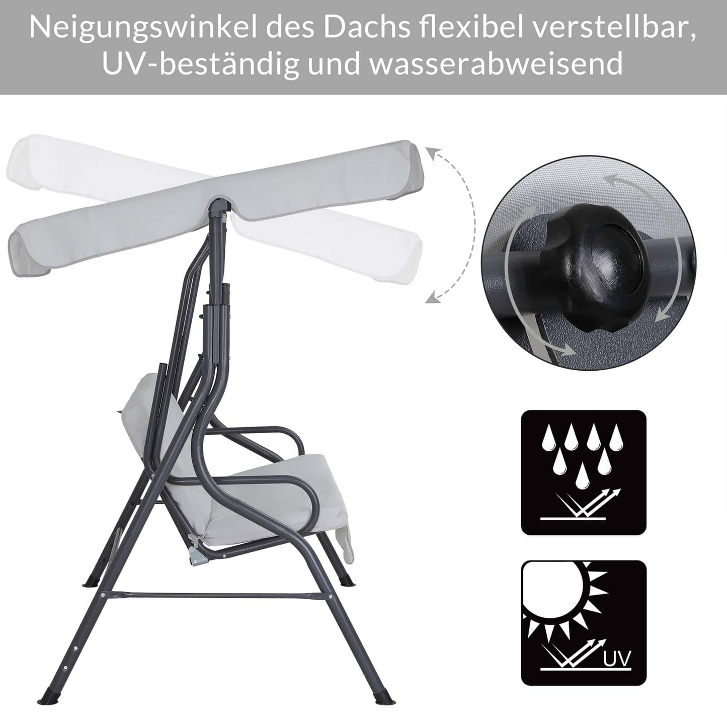 Balancelle de jardin gris clair
