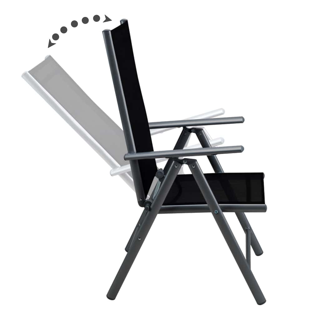 Ensemble de jardin Bern anthracite en aluminium 9 pièces