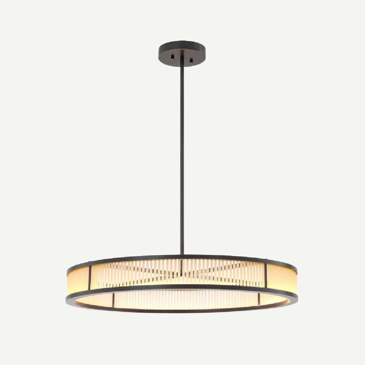 Lustre en bronze et verre mat L