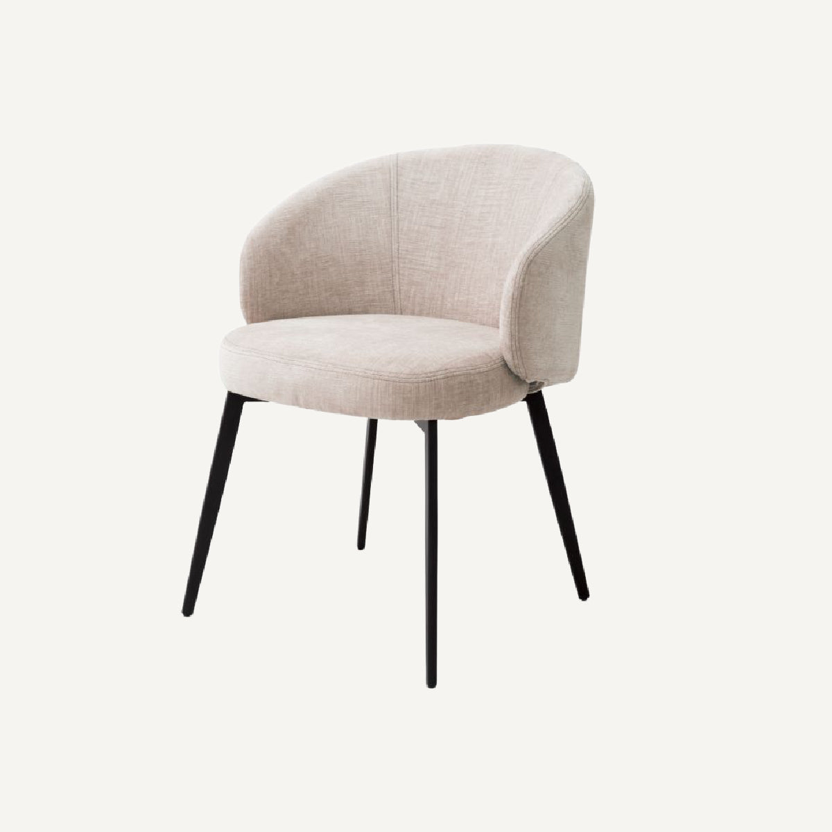 Chaise de salle à manger avec accoudoirs en tissu beige (lot de 2)