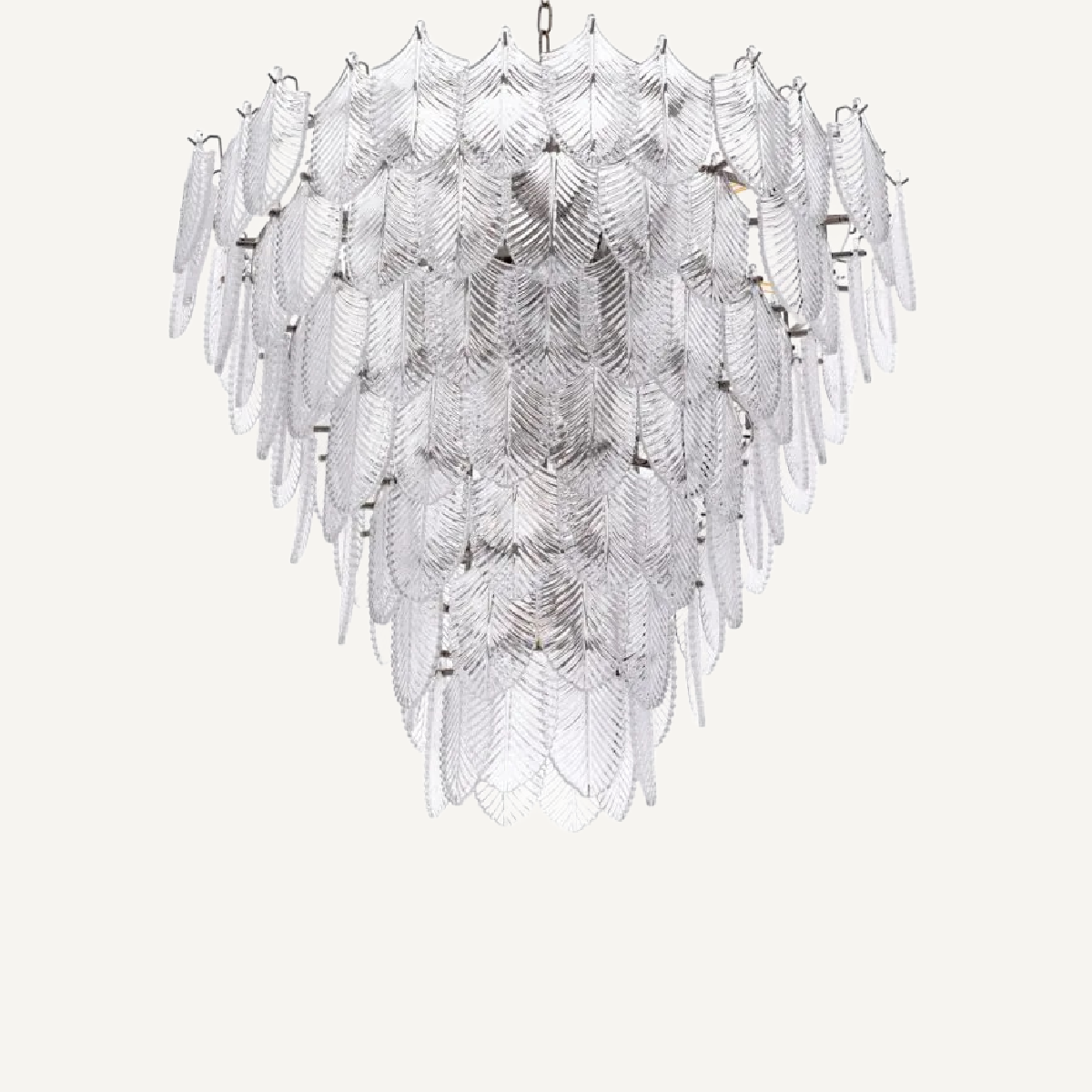 Lustre nickelé en verre transparent L