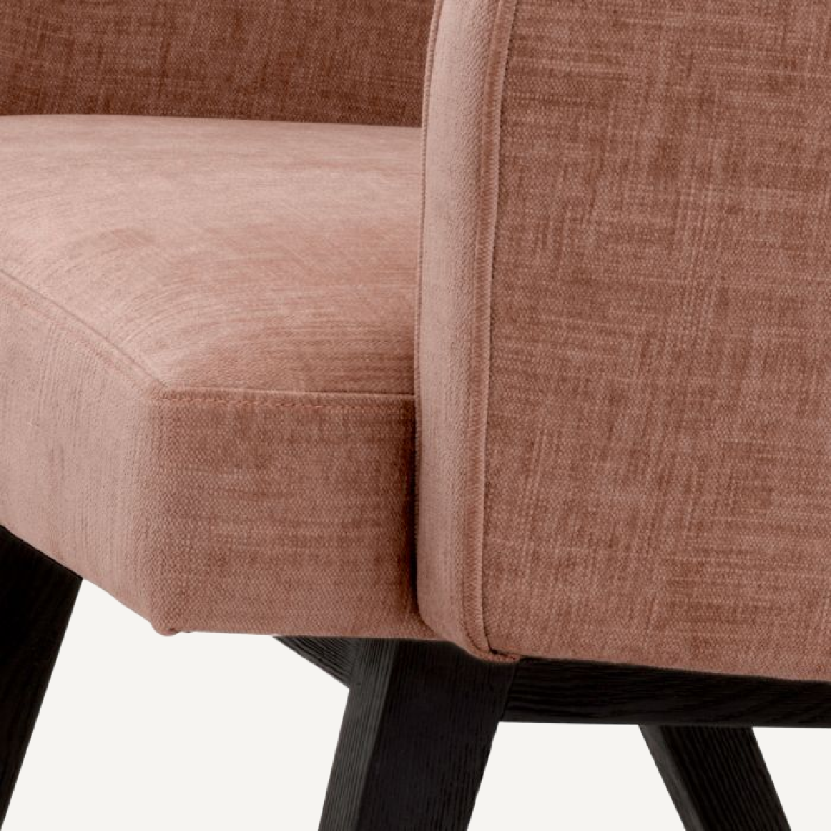Chaise de salle à manger en tissu rose