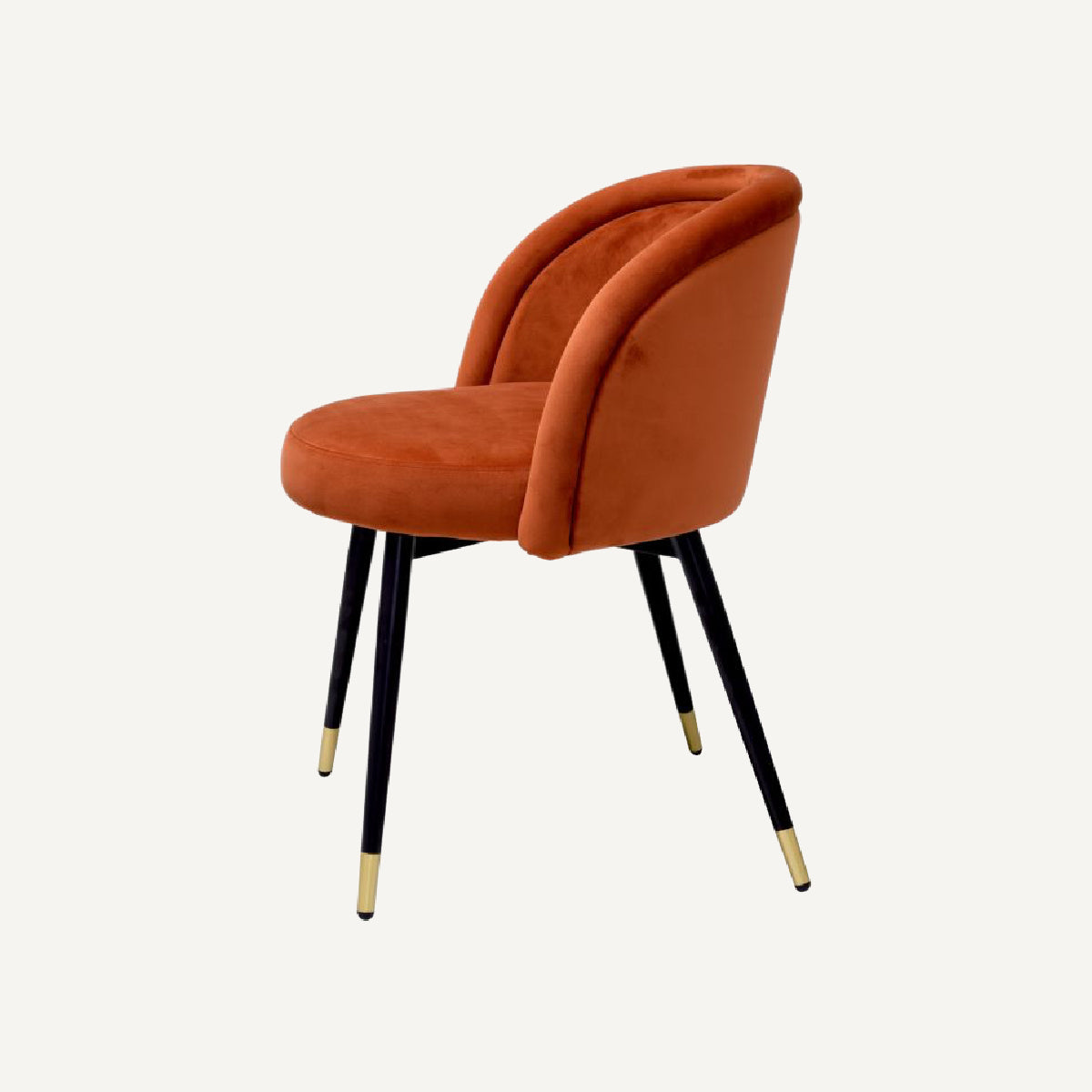 Chaise de salle à manger en velours orange (lot de 2)é