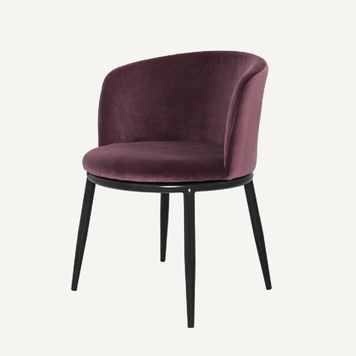 Chaise de salle à manger en velours violet (lot de 2)