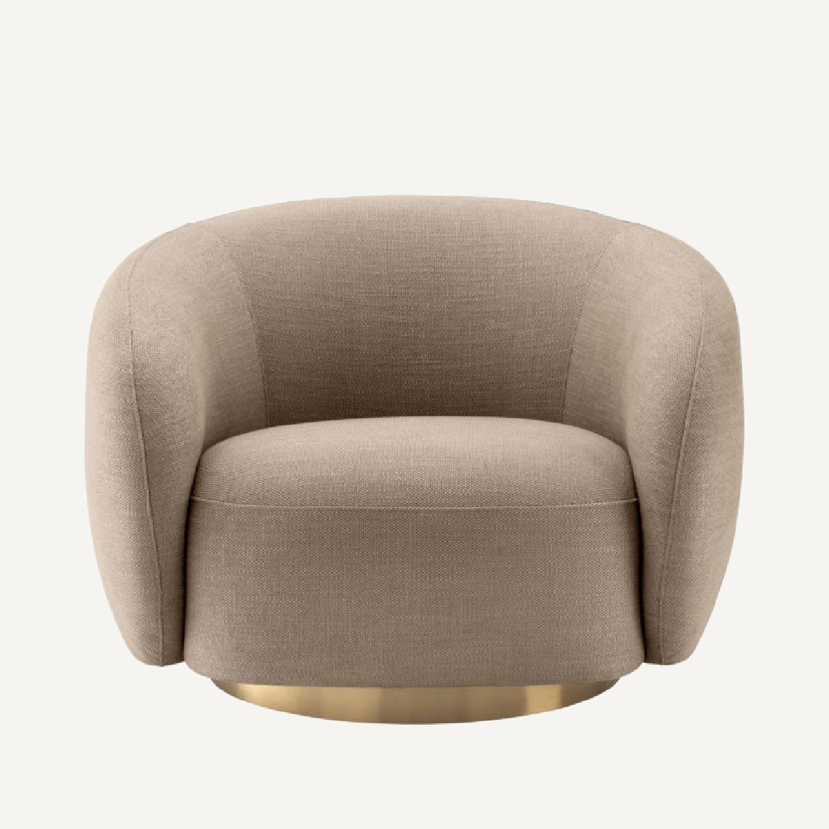 Fauteuil pivotant en tissu sable