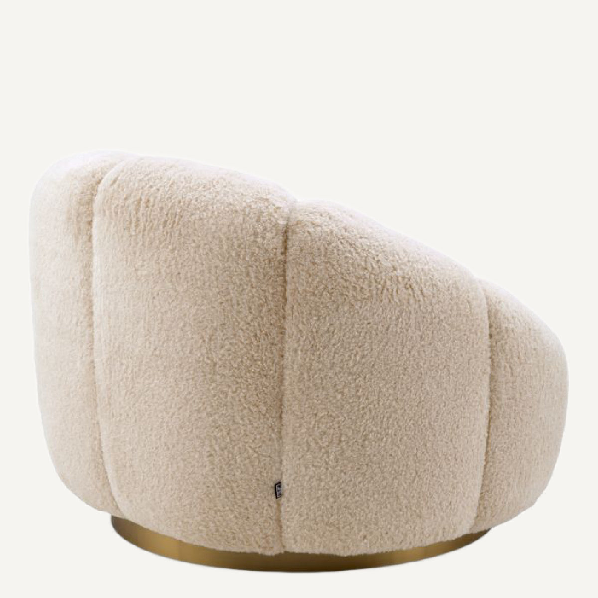 Fauteuil pivotant en tissu sherpa crème