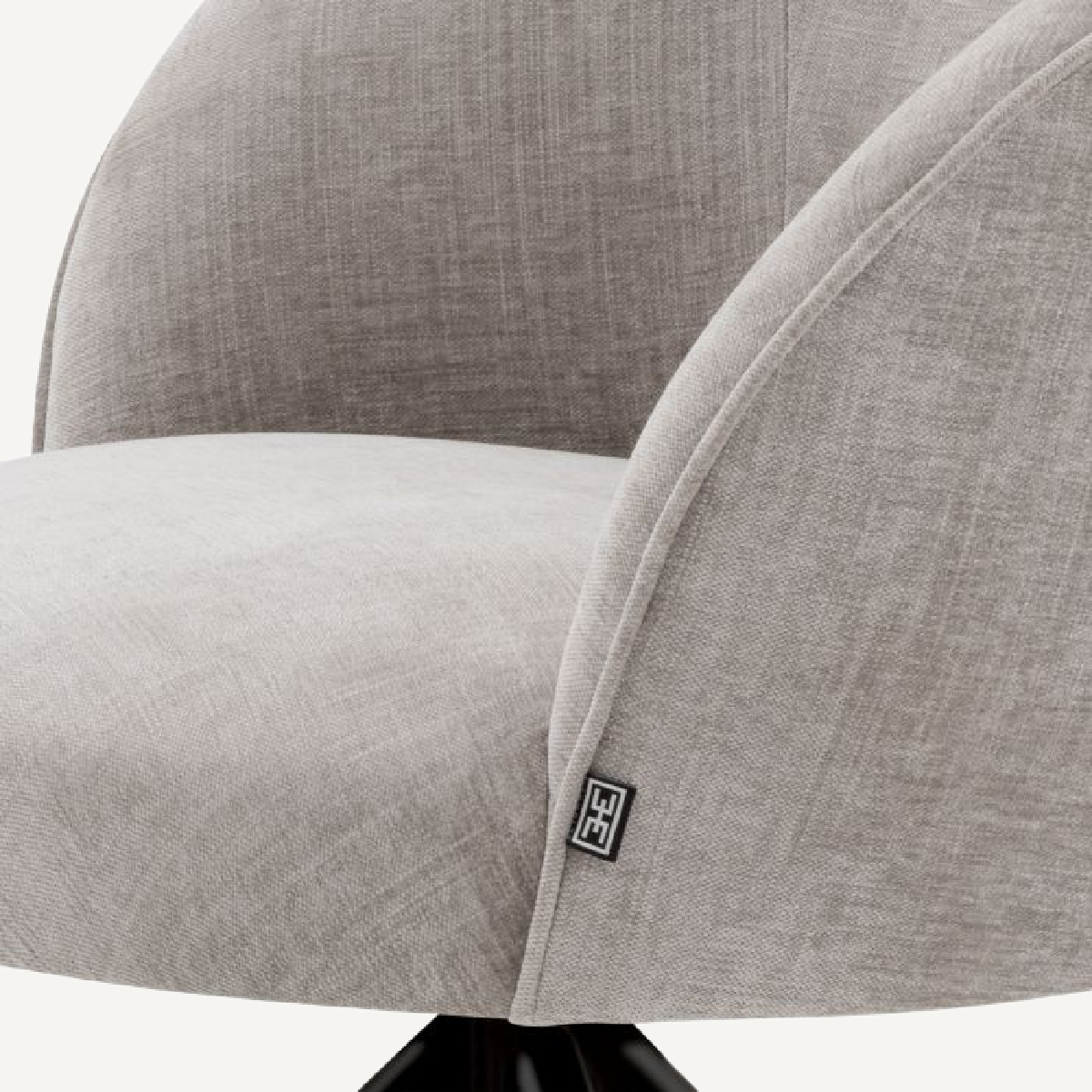 Chaise de salle à manger pivotante en tissu gris
