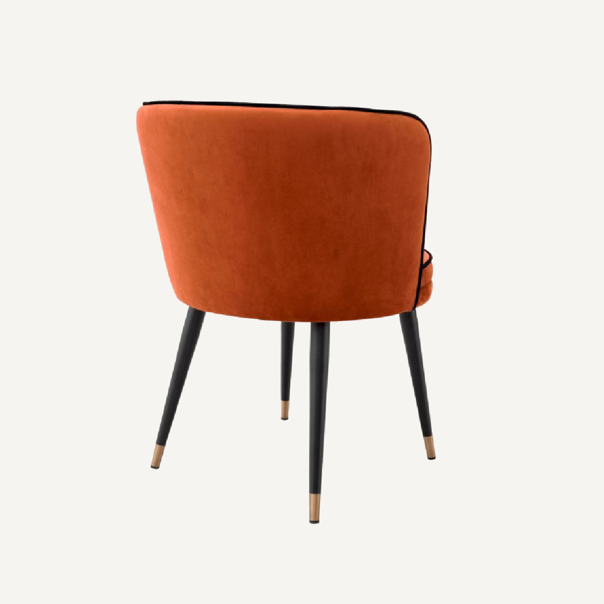 Chaise de salle à manger en velours orange