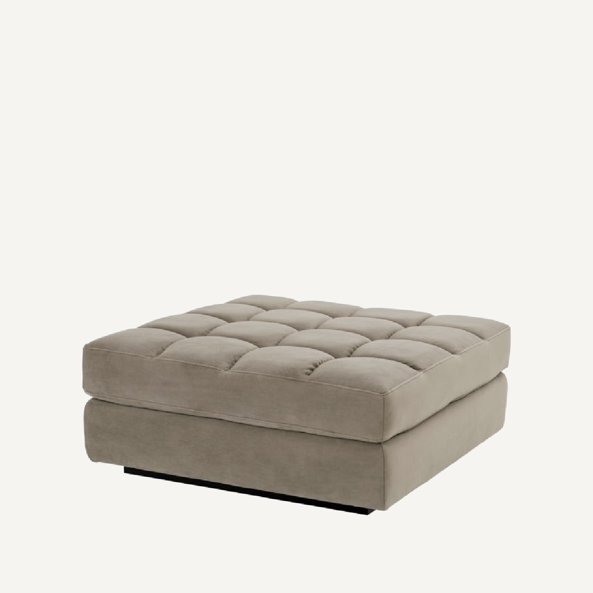Pouf modulable en velours greige