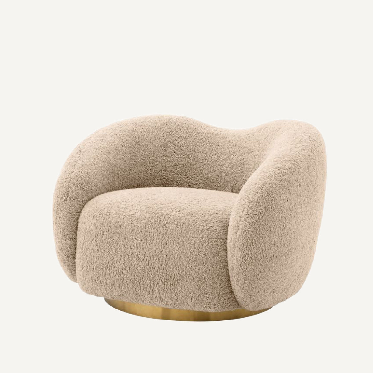 Fauteuil pivotant molletonné marron