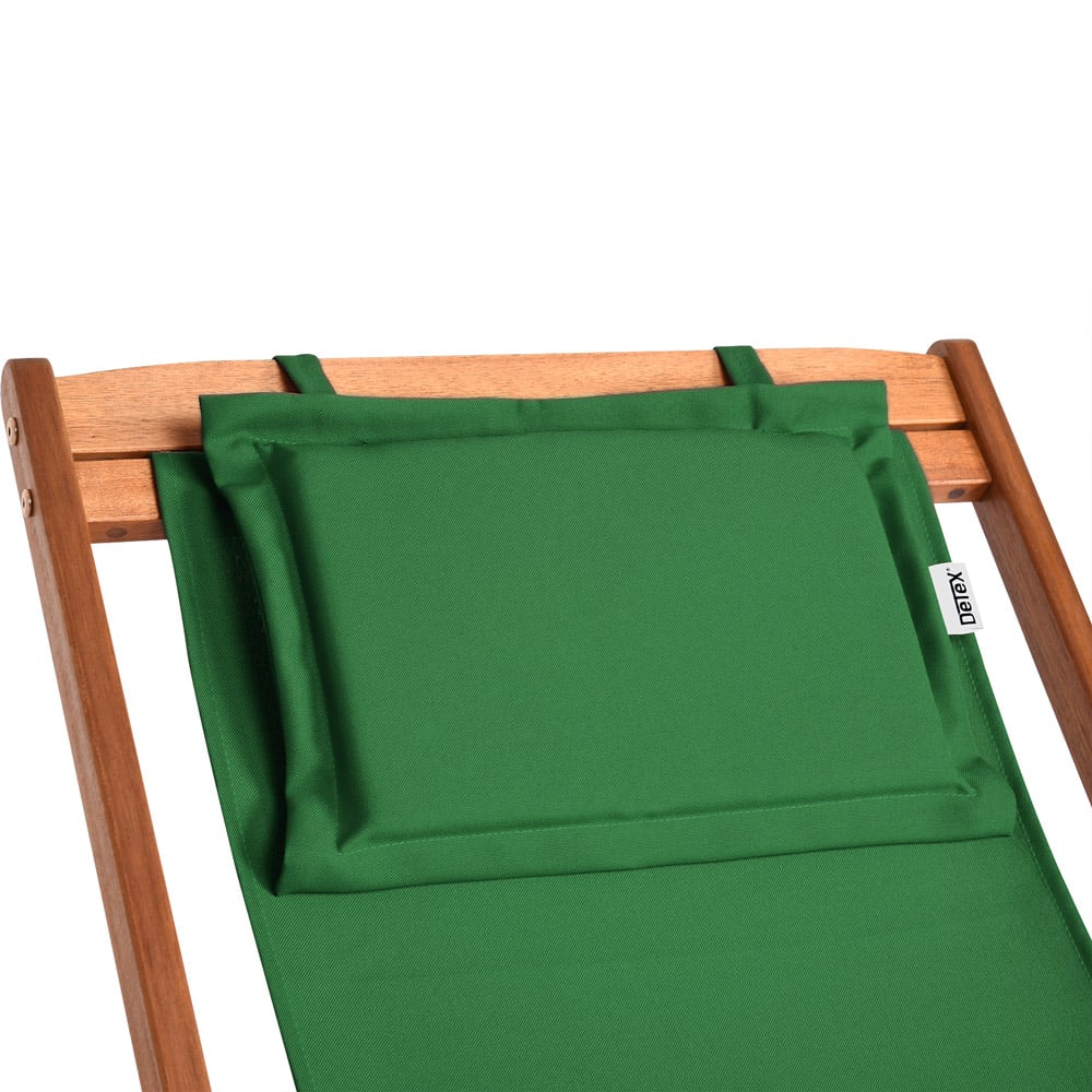 Transat pliable en bois d'acacia vert pour jardin