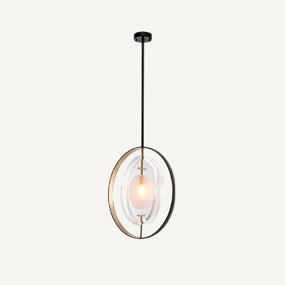 Lustre en bronze et en verre satiné
