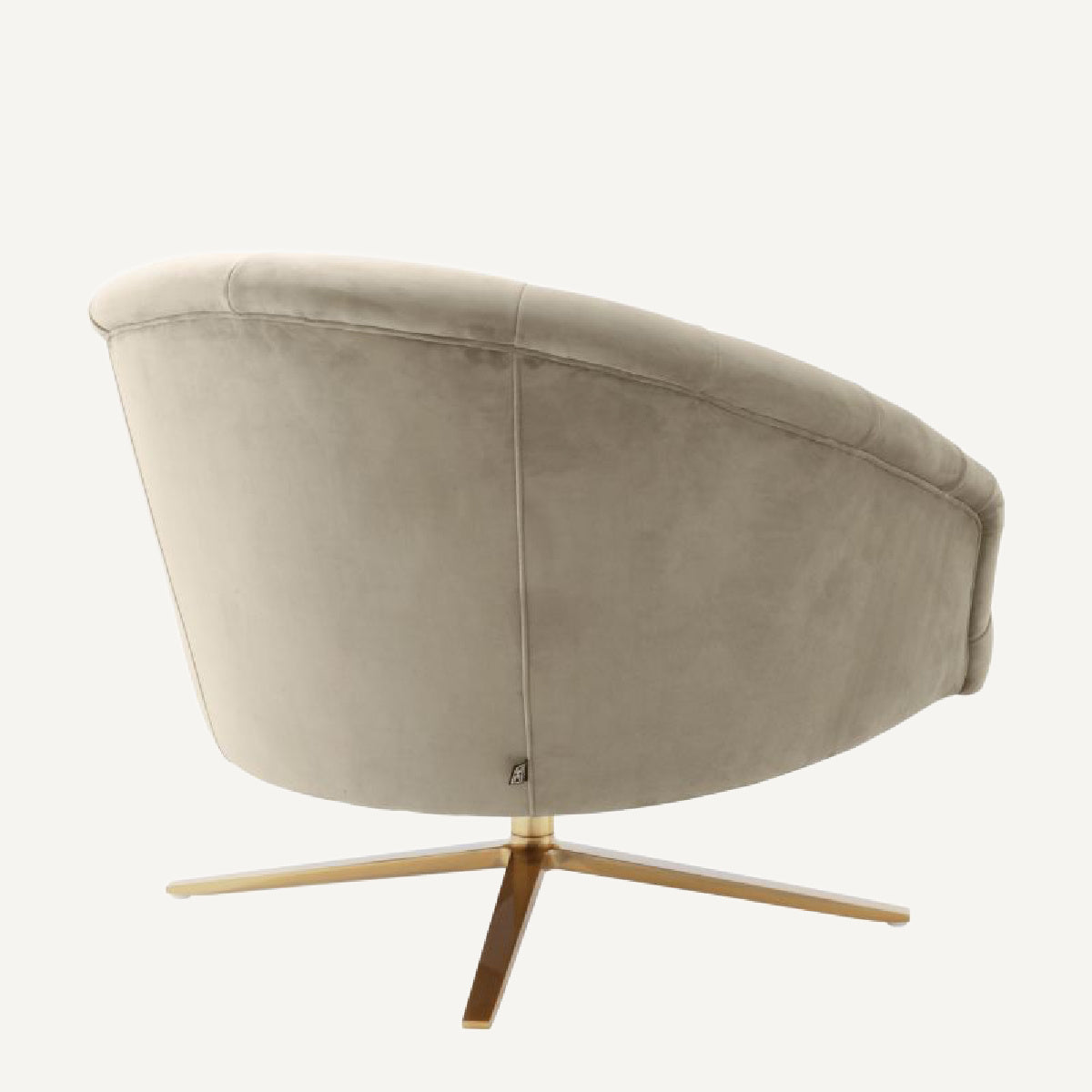 Fauteuil pivotant en velours greige