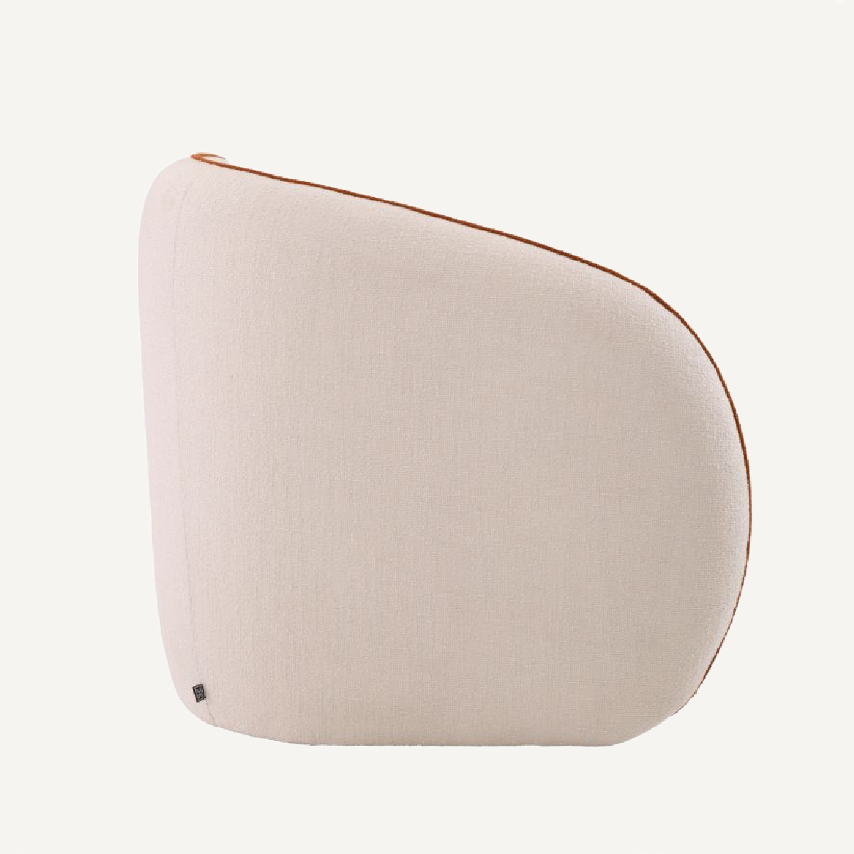 Fauteuil en tissu blanc et orange Marino G