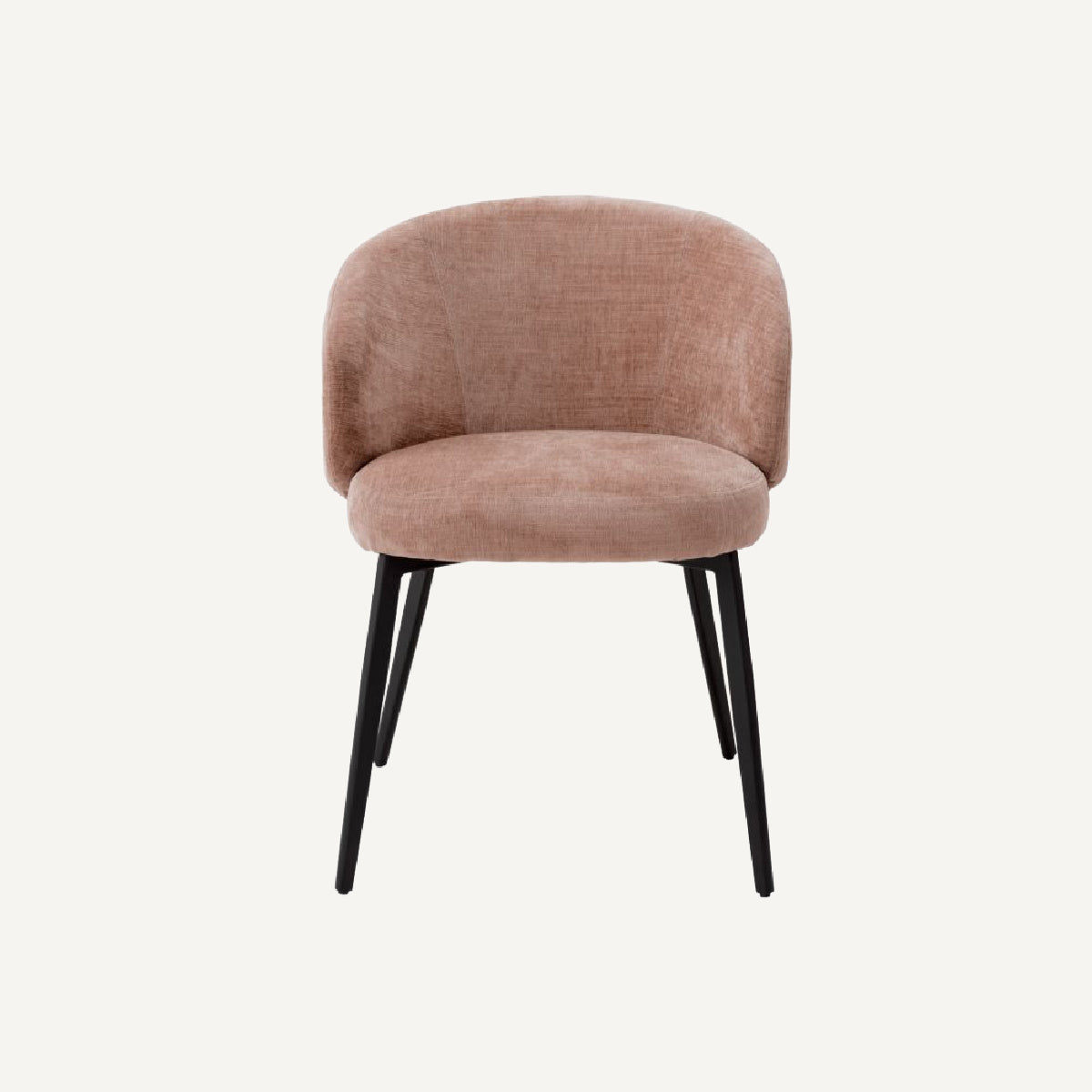 Chaise de salle à manger avec accoudoirs en tissu rose (lot de 2)