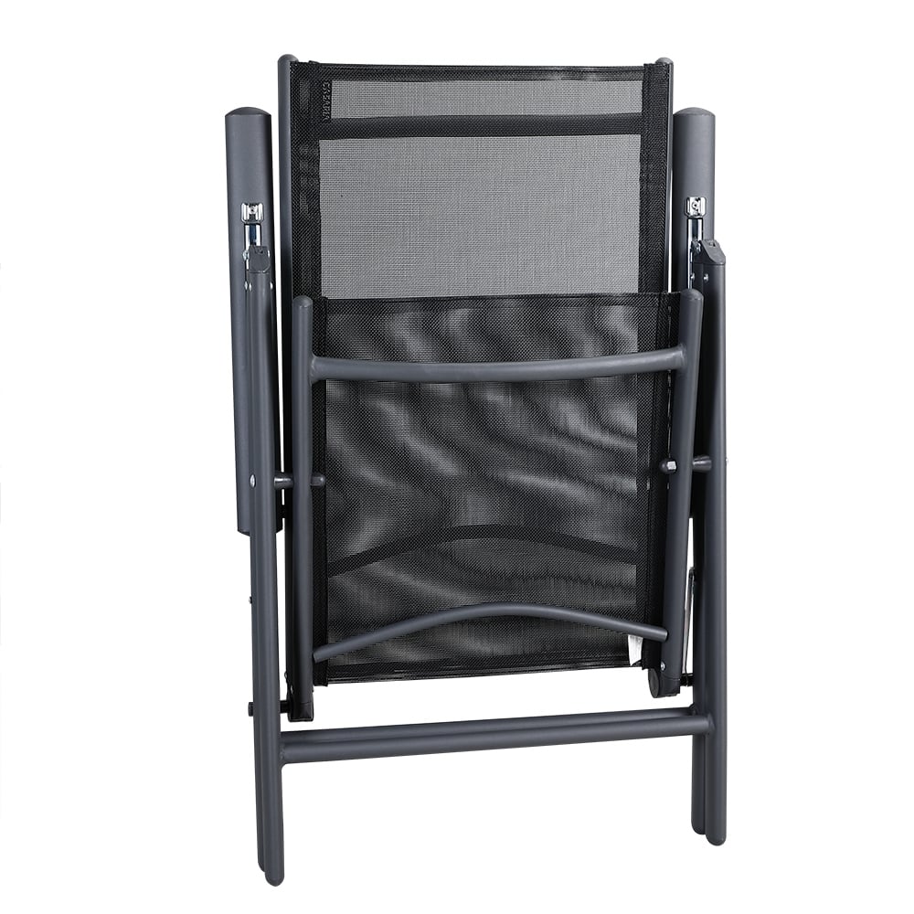 Ensemble de jardin Bern anthracite en aluminium 9 pièces