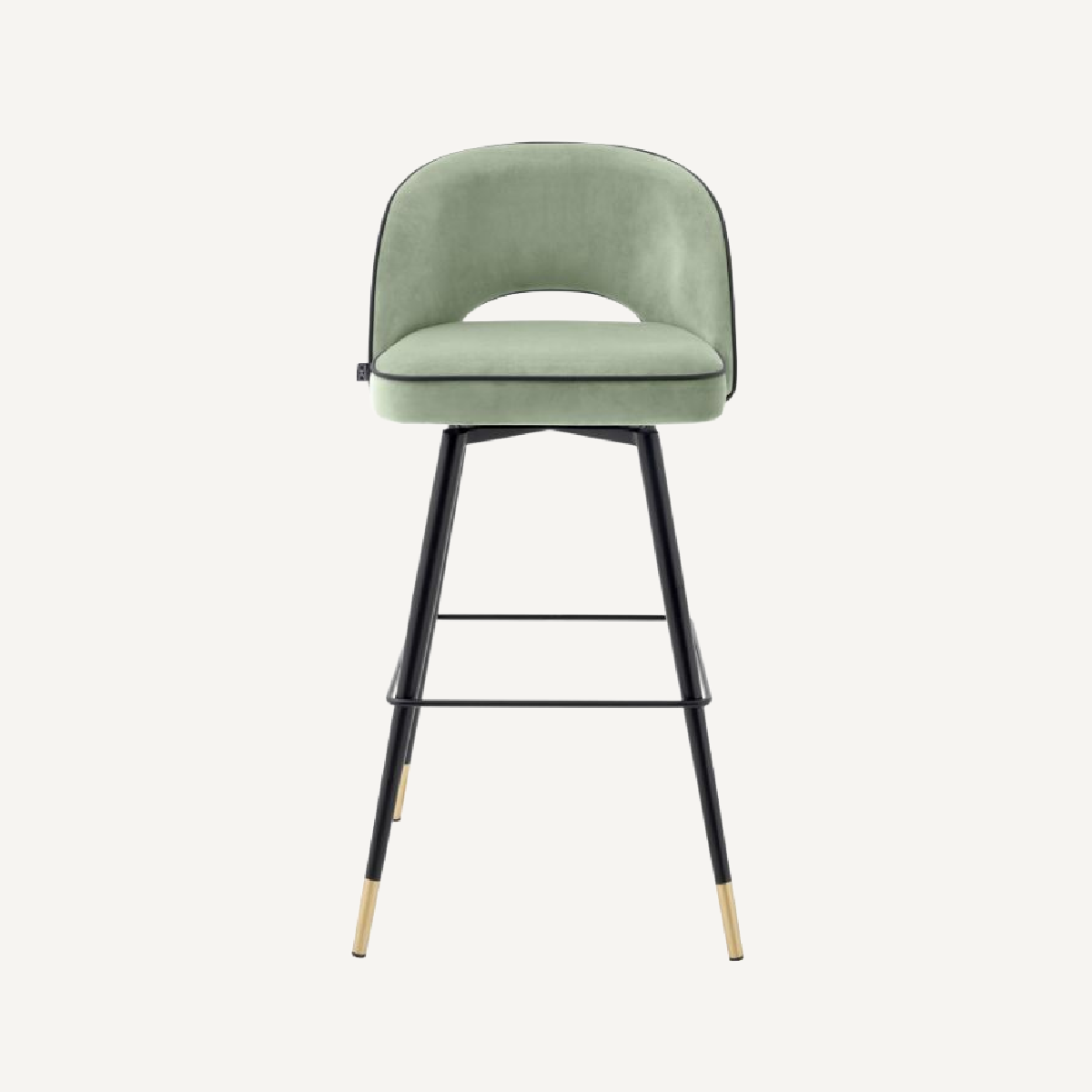Chaise de bar en velours vert (lot de 2)