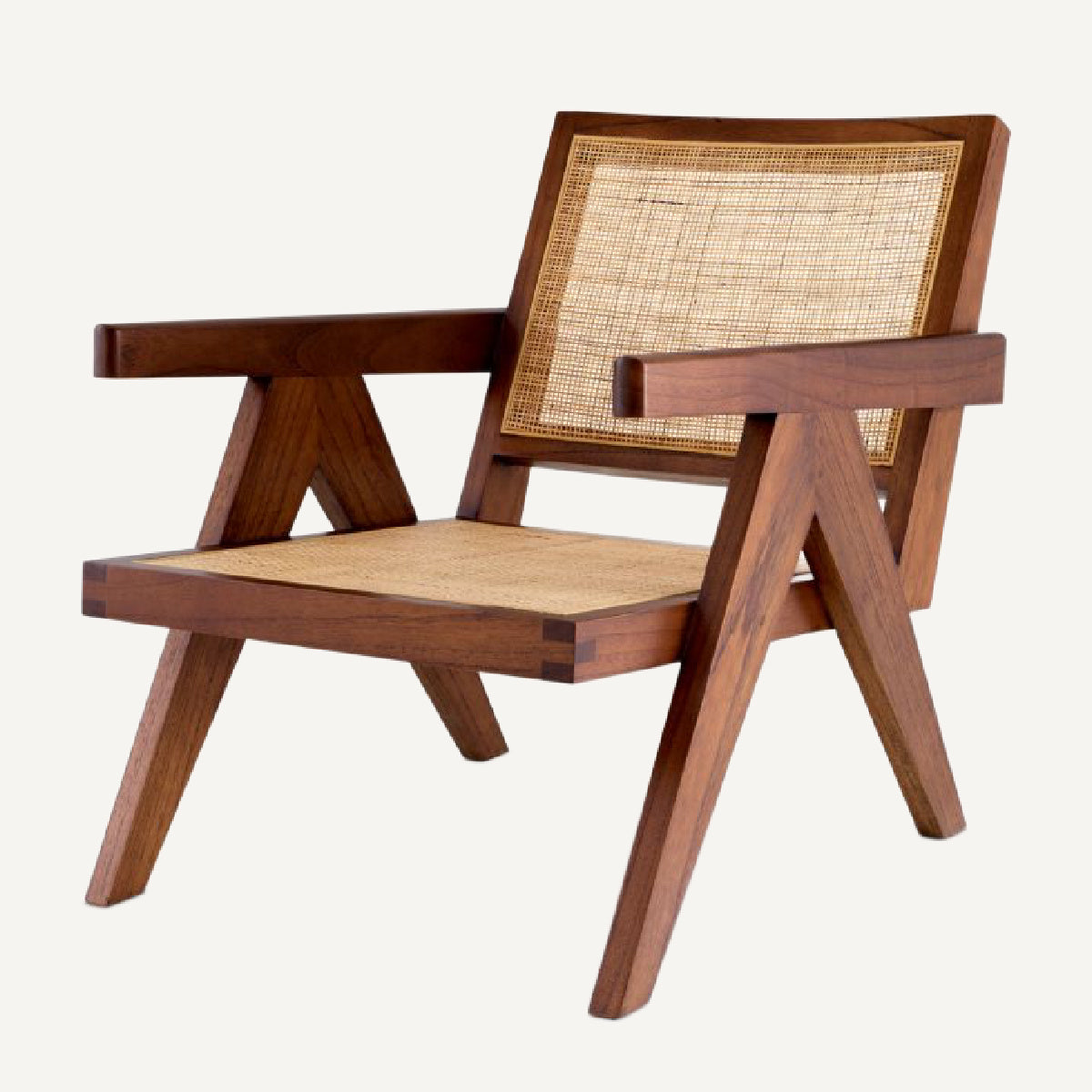 Fauteuil marron en rotin