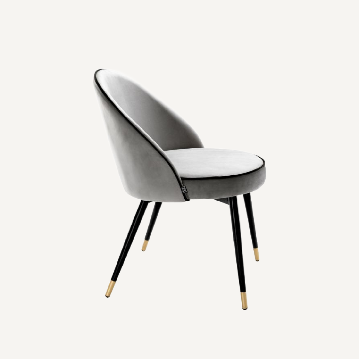 Chaise de salle à manger en velours gris clair (lot de 2)